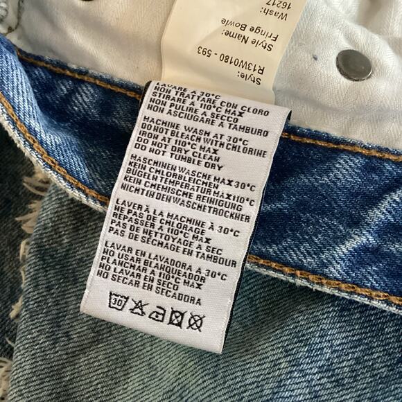 R13 Bowie Fringe Jasper Blue Jeans 100% Cotton Slim Straight 26 $495 - Picture 10 of 12